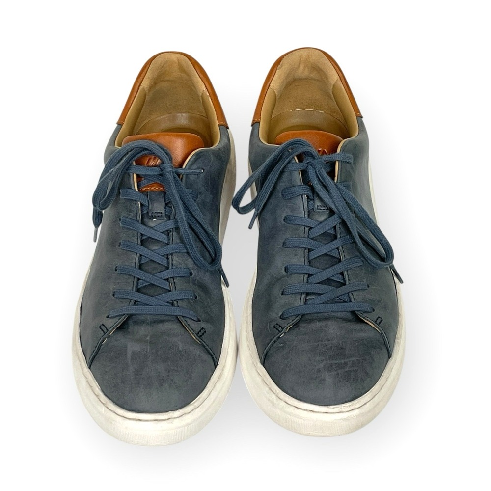Johnston Murphy Anders Navy Leather Sneakers Mens 9M True Foam Nautical Preppy - Picture 3 of 9